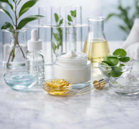 Professional skin care ingredients used in esthetic treatments
