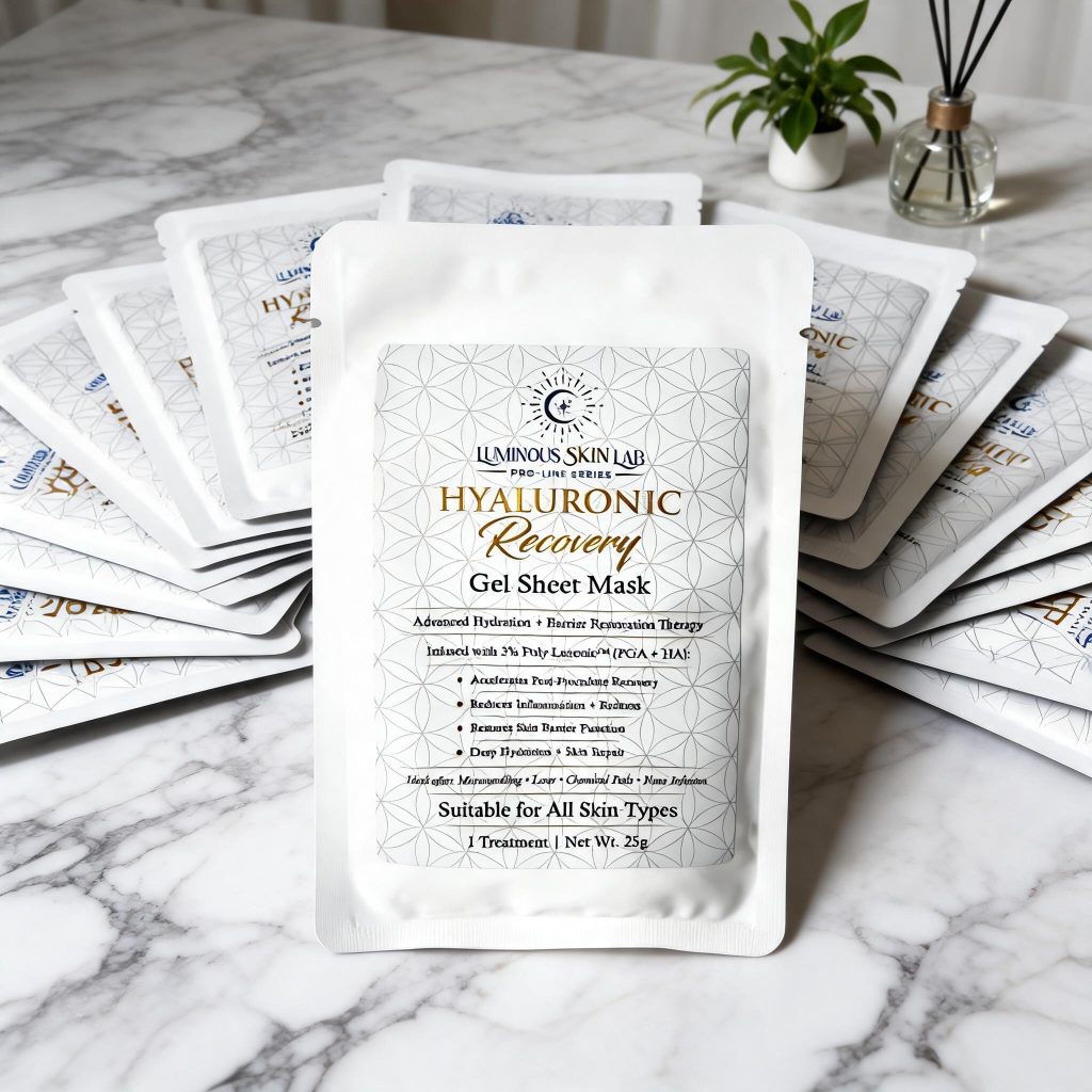 Luminous Skin Lab Hyaluronic Recovery Gel Sheet Mask pouches